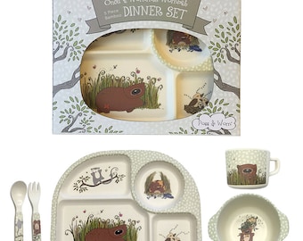 Children's 5 pc Dinner Set Bamboo Fibre Once A Wommie