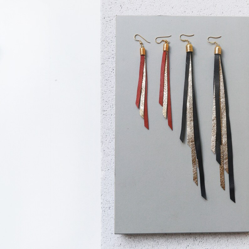 Fantastic fringe//tassel, handmade, dangle earrings, gifts for her, short and long image 2