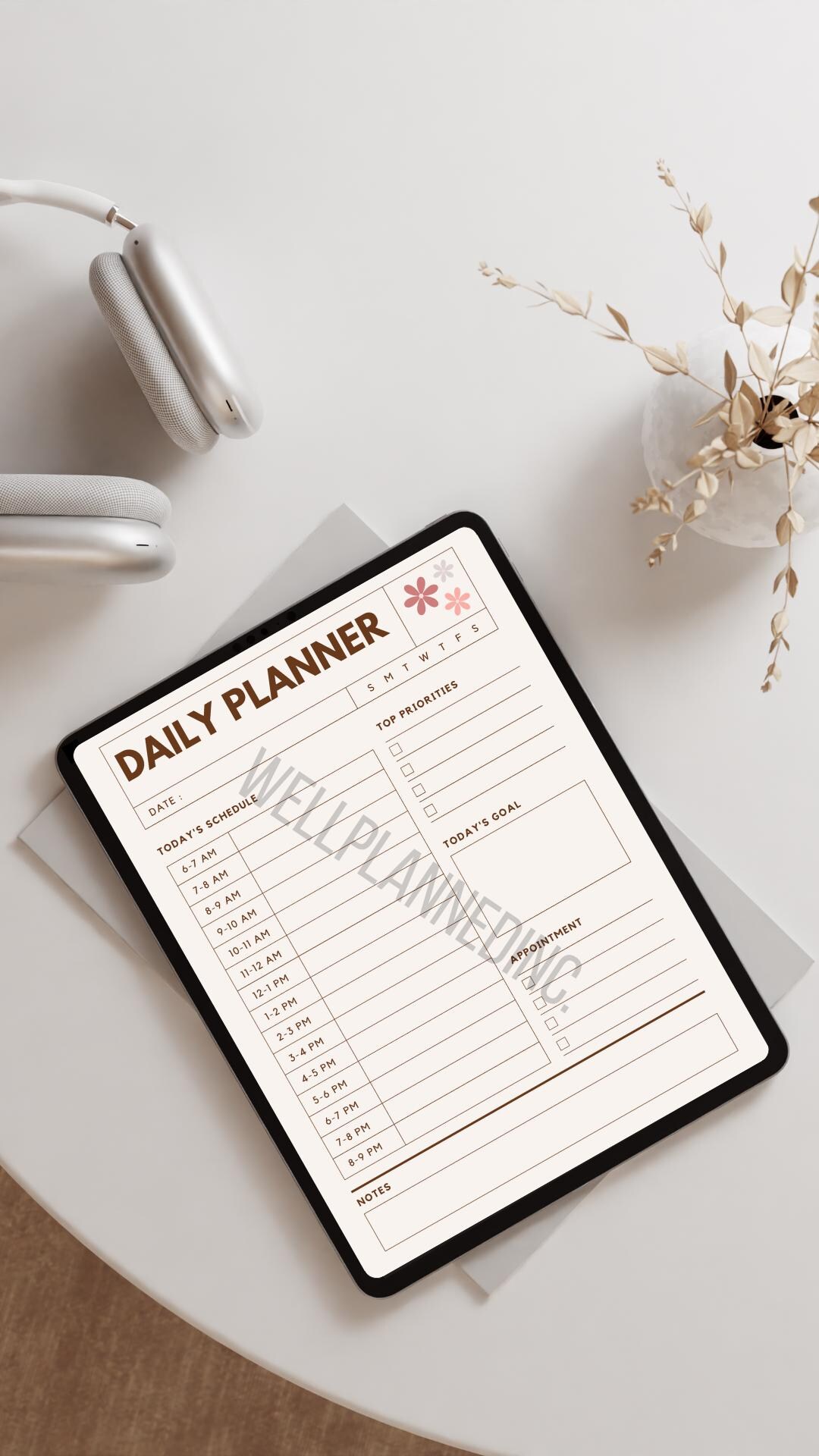 Beige Minimalist Daily Planner | Printable Schedule Template | Digital ...