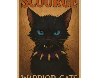 Scourge da Warrior Cats - Poster retrò - Opera d'arte unica per gli amanti dei gatti - Regalo perfetto