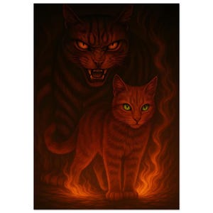 Fireheart and Tigerclaw Fine Art Poster - Warrior Cats Inspired Artwork - Vivid Colors & Quality Print