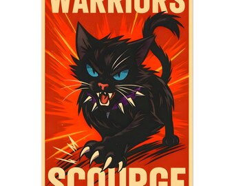 Poster artistico dinamico Scourge Warriors - Colori vivaci e stampa ecologica