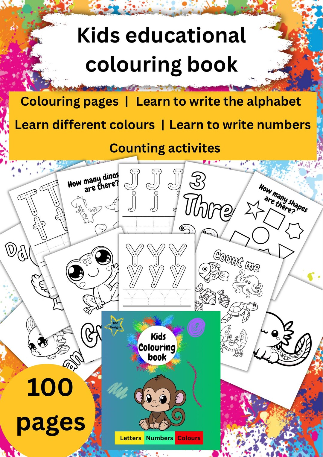 Educational Children’s Colouring Book Digital Download, Home School - Etsy