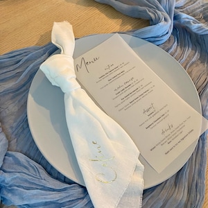 Personalisierte Serviette mit Name und benutzerdefiniertem Menü (Bundle) | Hochzeit-Gedeck | Elegante Tischdekoration für Events und Partys