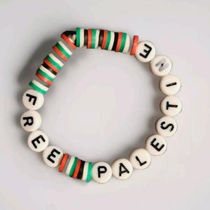 Free Palestine Beaded Bracelet