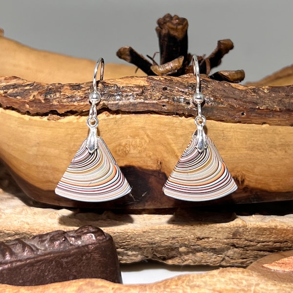 Fordite Earrings with Sterling Silver