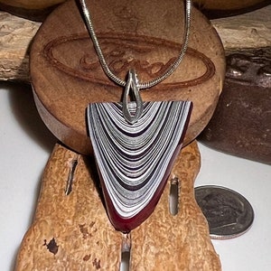 Fordite Sterling Silver Pendant image 1