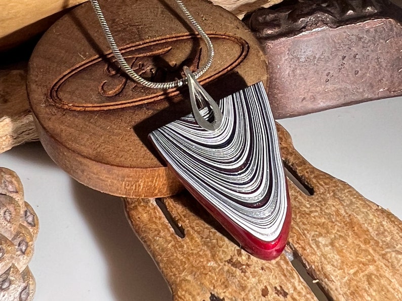 Fordite Sterling Silver Pendant image 3