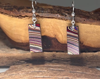 Fordite (Corvette) Earrings with Sterling Silver Ear Wires