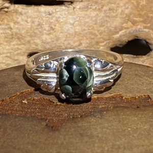 Michigan Greenstone Sterling Silver RIng ..Exceptional!! (Chlorastrolite) size 5.5