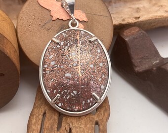 Copper Firebrick Copper Seamed Pendant in Sterling Silver