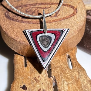 Fordite (Michigan Assembly) Sterling Silver Pendant with chain