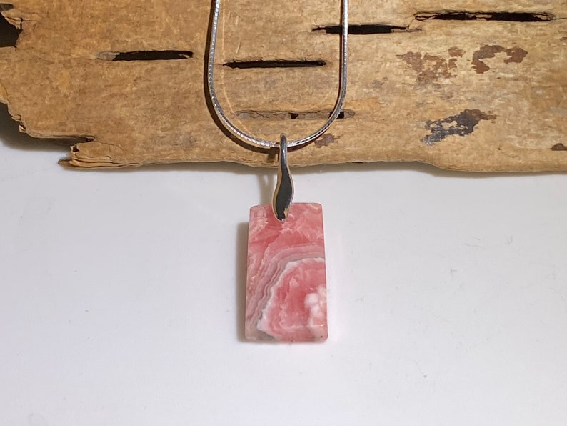 Rhodochrosite Sterling Silver Pendant Necklace