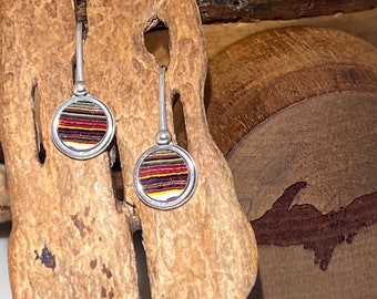 Fordite (Corvette) Earrings Sterling Silver