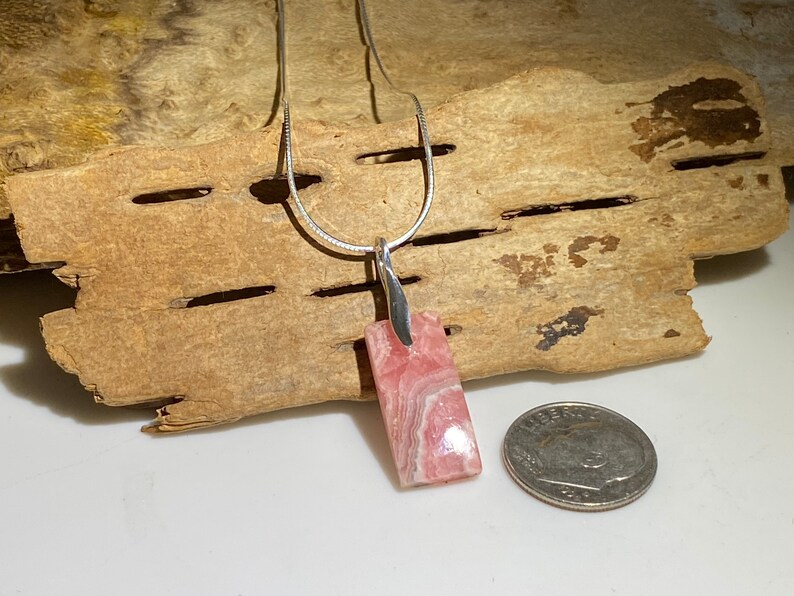 Rhodochrosite Sterling Silver Pendant Necklace