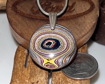 Fordite Corvette Pendant Necklace