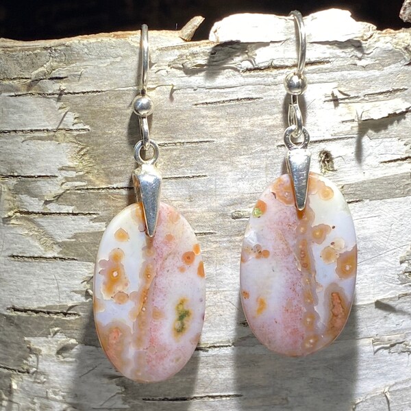 •EQUA-ORBIT• ocean jasper + mixed metal earrings