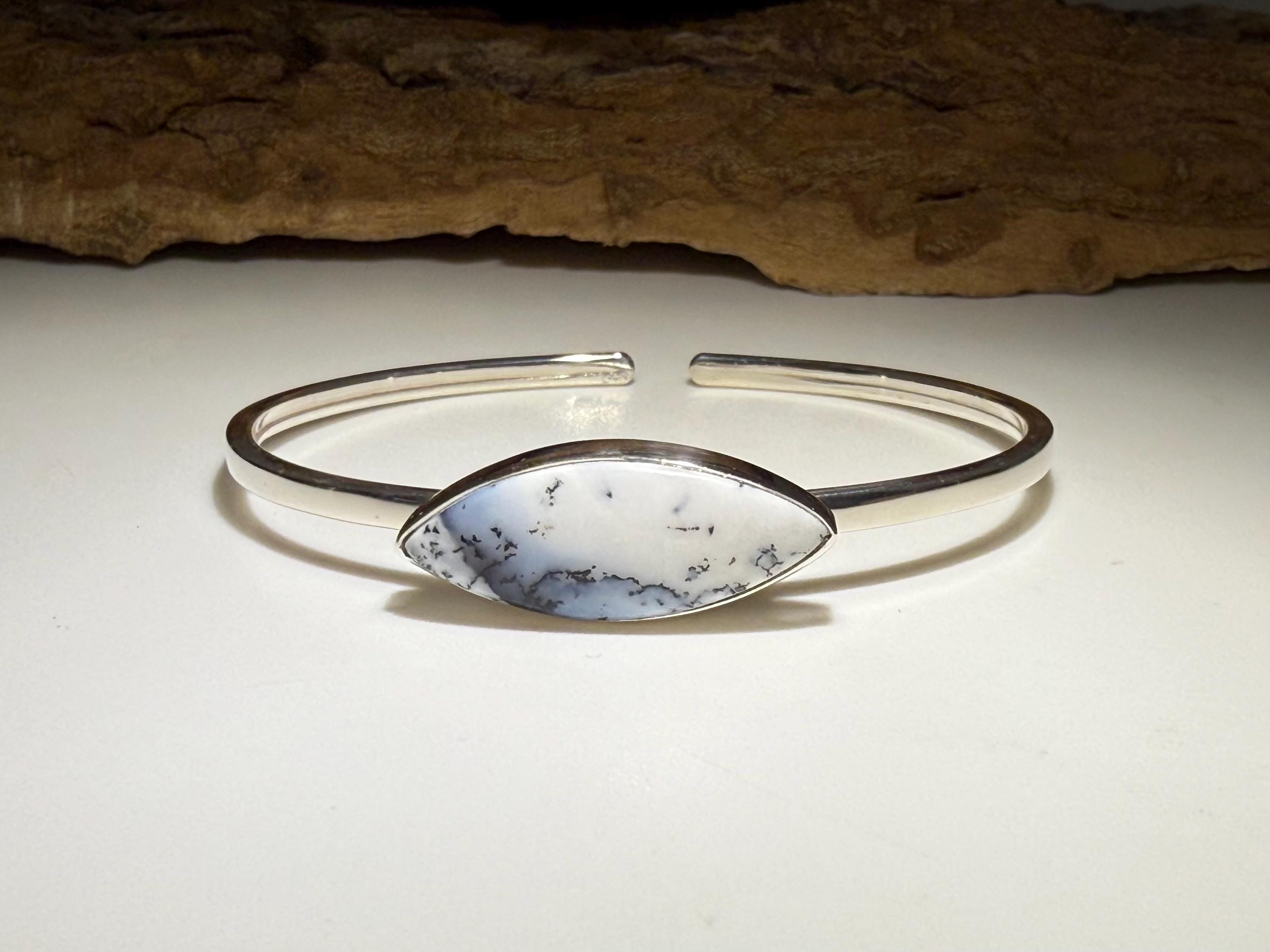 Dendritic Agate Bracelet Sterling Silver