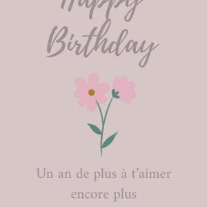 Printable Birthday Card – Romantic Message “One More Year of Loving You” – PDF File