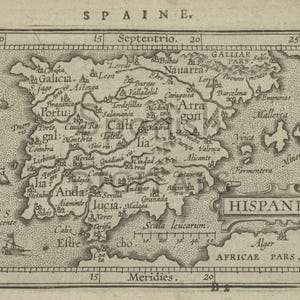Lot de 3 cartes anciennes d'Espagne, version imprimable à télécharger, cartes anciennes d'Espagne sympas vers 1603, 1786, 1798, géographie, cartes d'Europe