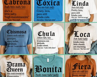 SVG con definición de Latina: Paquete de diseños de camisetas con frases divertidas en español (Descarga digital)