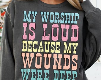 My Worship Is Loud PNG: Preppy Christian Women's Bible Verse Design (Digital Download)