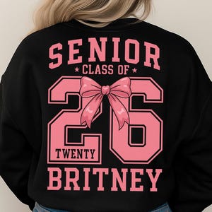 Senior 2026 Svg Png, Bow Coquette Senior 2026 Svg, Class of 2026 Svg, Senior Shirt Design, Senior 2026 Sublimation, Graduation 2026 Svg Png