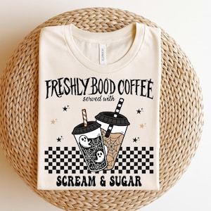 Freshly Boo’d Coffee PNG, Halloween Digital Design (Shirt Design)