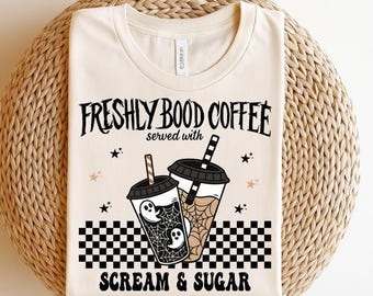 Freshly Boo’d Coffee PNG, Halloween Digital Design (Shirt Design)