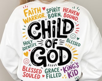 Camiseta Filho de Deus SVG, design de camiseta cristã infantil (download digital)