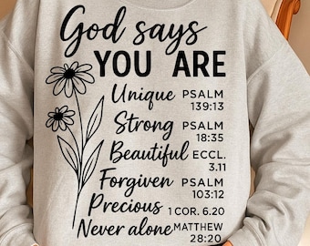 God Says You Are SVG: Christian Bible Verse T-Shirt Design (Digital Download)