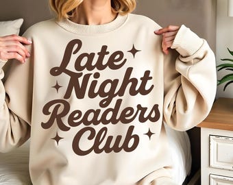 Late Night Readers Club SVG: T-shirtontwerp voor boekenliefhebber (digitale download)
