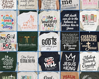 Christian PNG Bundle: Faith Quote Bible Verse T-Shirt Designs (Digital Download)