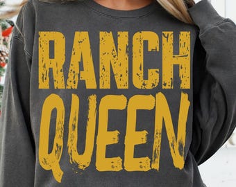 Ranch Queen SVG: Retro Western Cowgirl Shirt Design for Country Style (Digital Download)