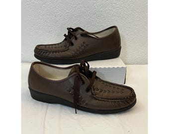 Softspots Bonnie Lite Braun Damen Wanderschuh Sz 10B Schnürer Leder USA VTG