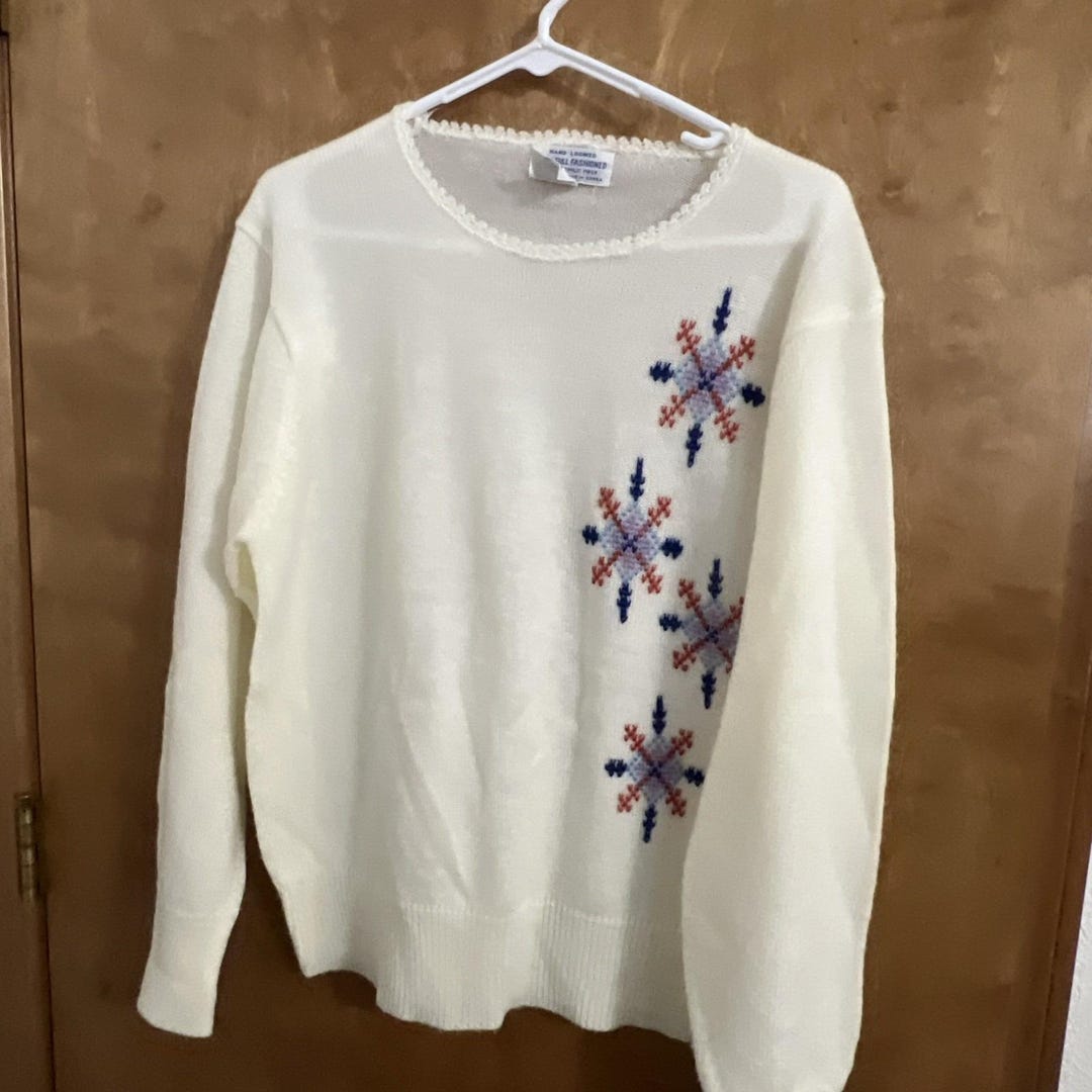 Loomed Large VTG Fully Fashioned Hand Loomed Wool Extra Large XL Womens Sweater ...