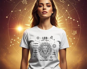 Leo Zodiac T-Shirt: Celestial Lion Astrology Tee