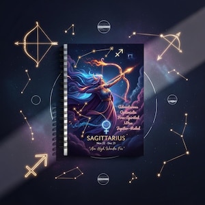 Sagittarius Spiral Notebook - Ruled Lines, Astrological Journal, Creative Writing Book, Zodiac Gift, Personalized Planner, Star Sign Notepad