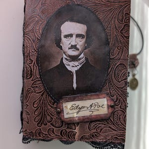Gothic Handmade Junk Journal with Key Charm, Vintage Dark Forest Diary, Handmade Journal, Fantasy Notebook, Unique Gift