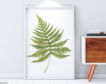Watercolor Fern Leaf | Watercolor Print | Watercolor Botanicals Print | Watercolor Foliage  | Hanging | Home Decor | Wall Art
