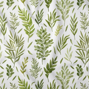 Bed Linen Set. Cotton Satin Duvet Cover and Pillowcases. Botanical Pattern Print. Cotton Bedding. Floral Print Bed Linen. image 4