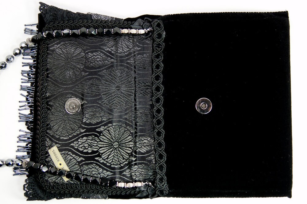 Kaleidoscope Midnight & Silver Beaded Purse
