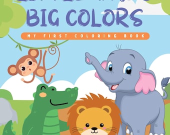 Kleurboek dieren voor peuters – 1-4 jaar, eenvoudig eerste boek (digitale download)