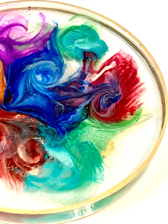 How to Make Rainbow Alcohol Ink Resin Coasters