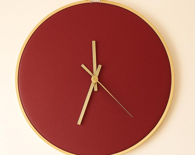 Featured listing image: ARTESANY HOME Faux Leather Handcrafted Wall Clock | Customizable and Handmade | The Perfect Gift for This Christmas
