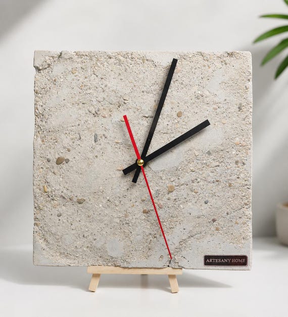 Handmade Cement Clock 25x25 cm ARTESANY HOME – | 100% Handmade Decoration | The difference is in how it is created.