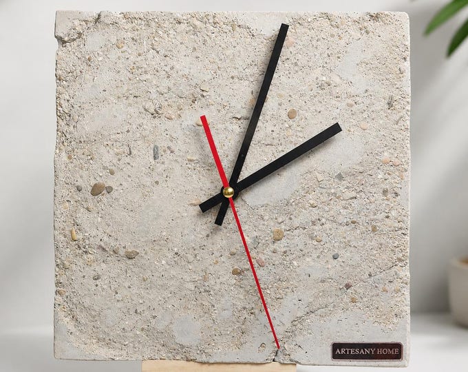 Handmade Cement Clock 25x25 cm ARTESANY HOME – | 100% Handmade Decoration | The difference is in how it is created.