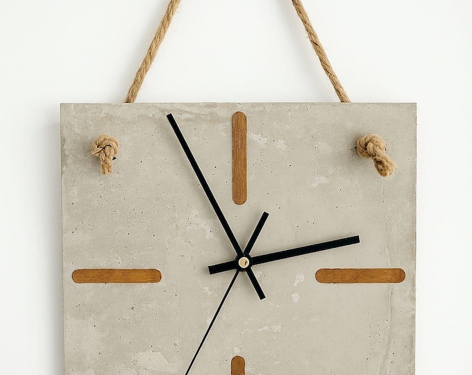 Concrete Wall Clock | Contemporary Design | Spanish Craftsmanship | Limited Production | 25x25 cm | ARTESANY HOME