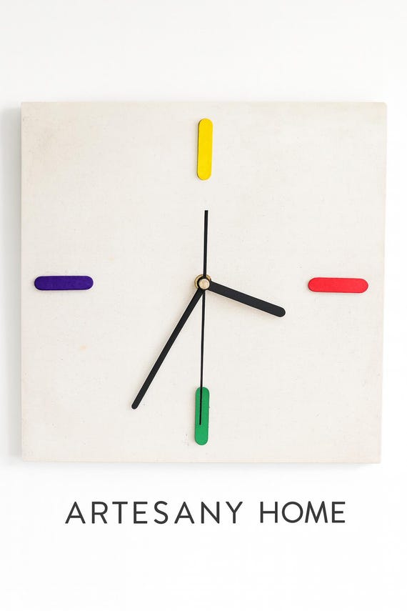 Cement wall or table clock 25 x 25 cm | Handmade | Modern design | 100% artisanal | Perfect gift for yourself