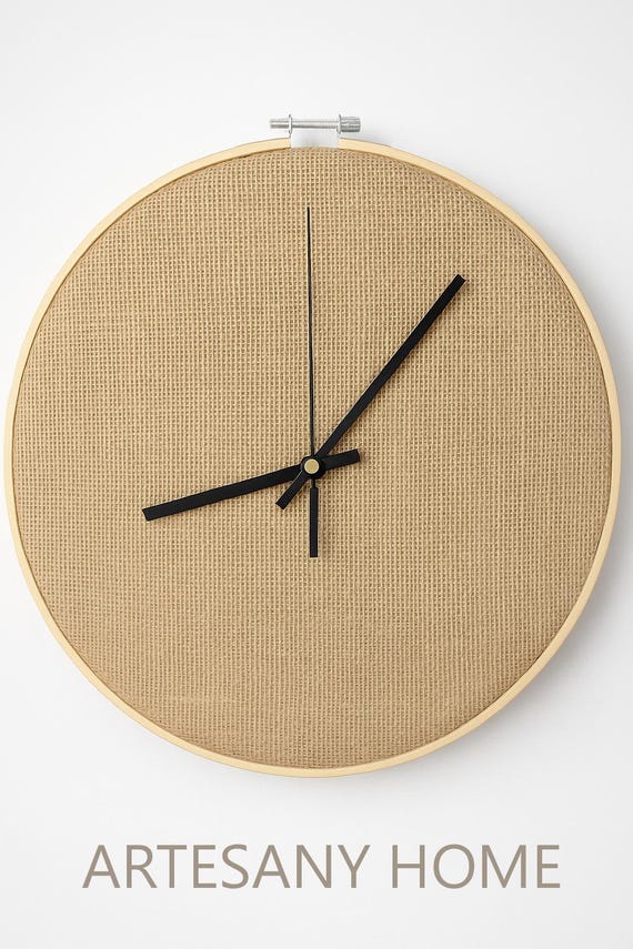Handmade Esparto Grass Wall Clock | 30 cm | Boho and Mediterranean Decor | Natural Decor | Made in Spain | ARTESANY HOME